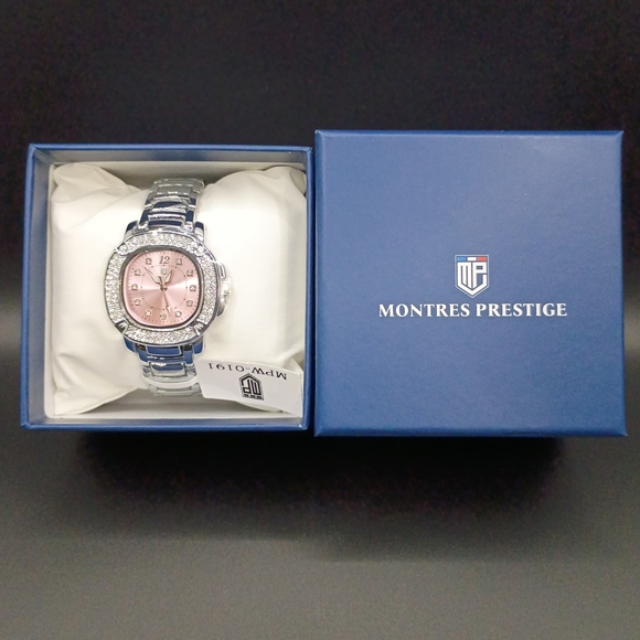 Montres Prestige Accessories - Montres Prestige X Invicta women's watch in steel with a pink dial and gemstone